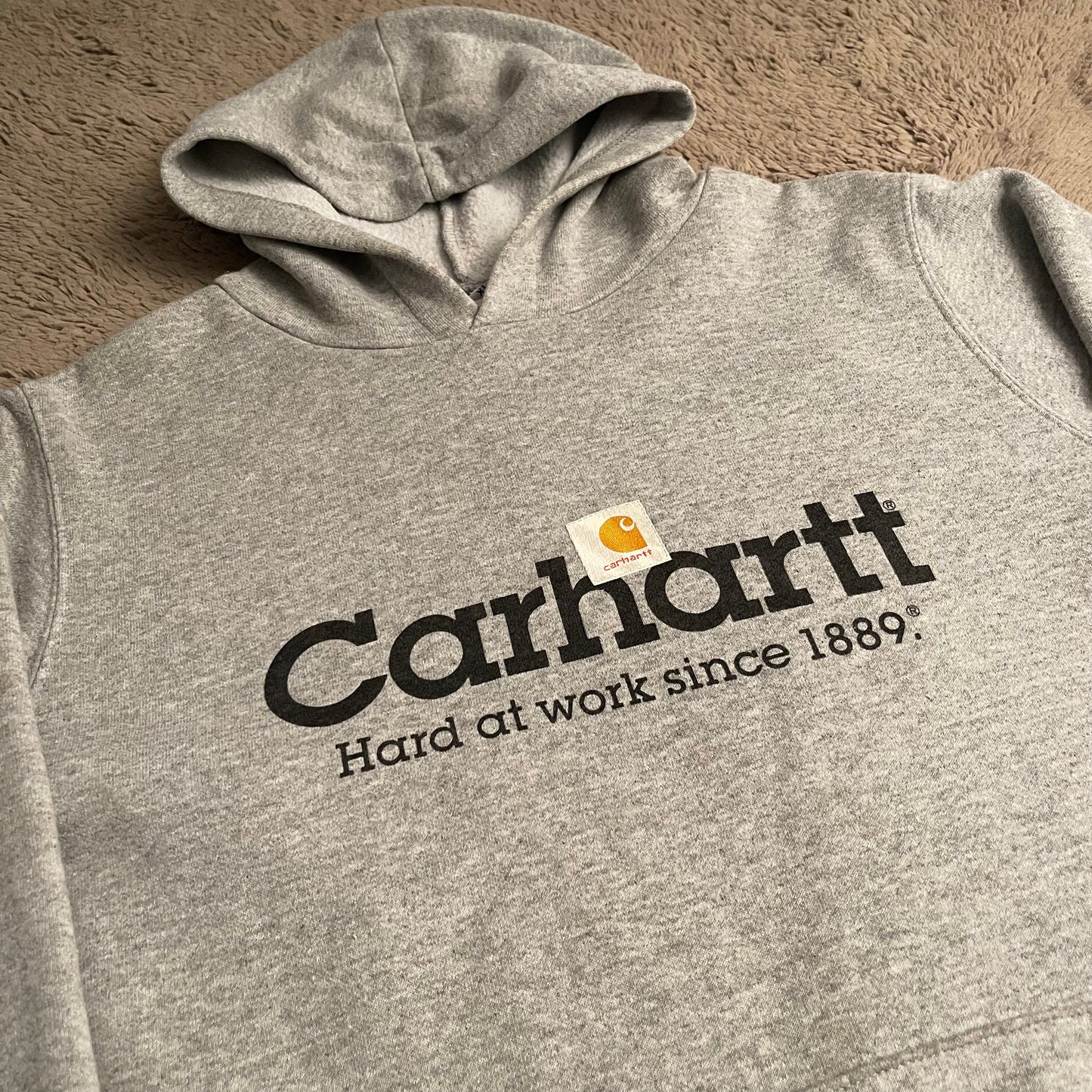 Vintage Carhartt "Hard at Work Since 1889" Hoodie (XL)