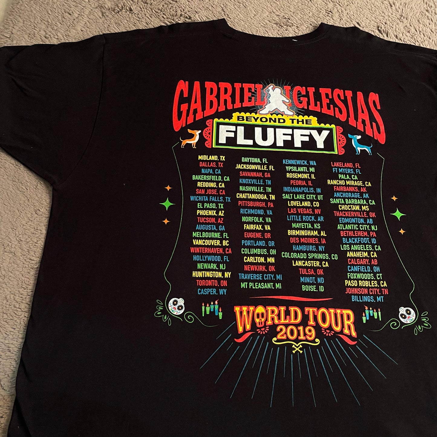 Gabriel "Fluffy" Iglesias: Beyond the Fluffy World Tour 2019 Shirt (2XL)