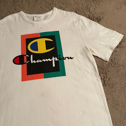 Champion Multicolor Box Logo Tee (L)