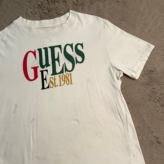 90s GUESS Stacked Logo Tee (M-L)