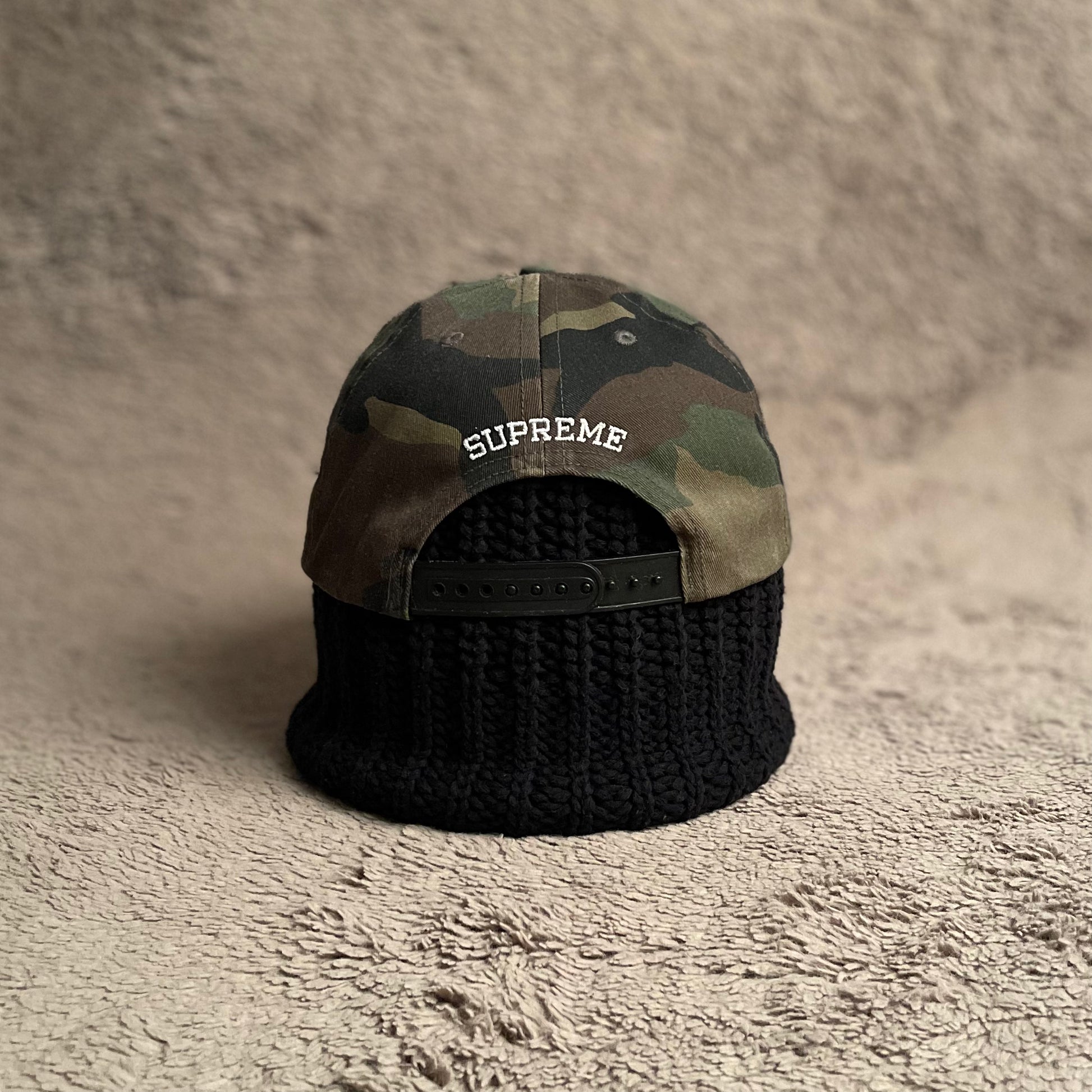 Supreme Overlay Hologram 5 Panel Cap Hat Woodland Camo ThriftsomeDXB