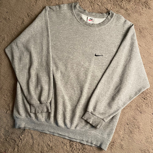 Nike Side Swoosh Grey Crewneck (L)