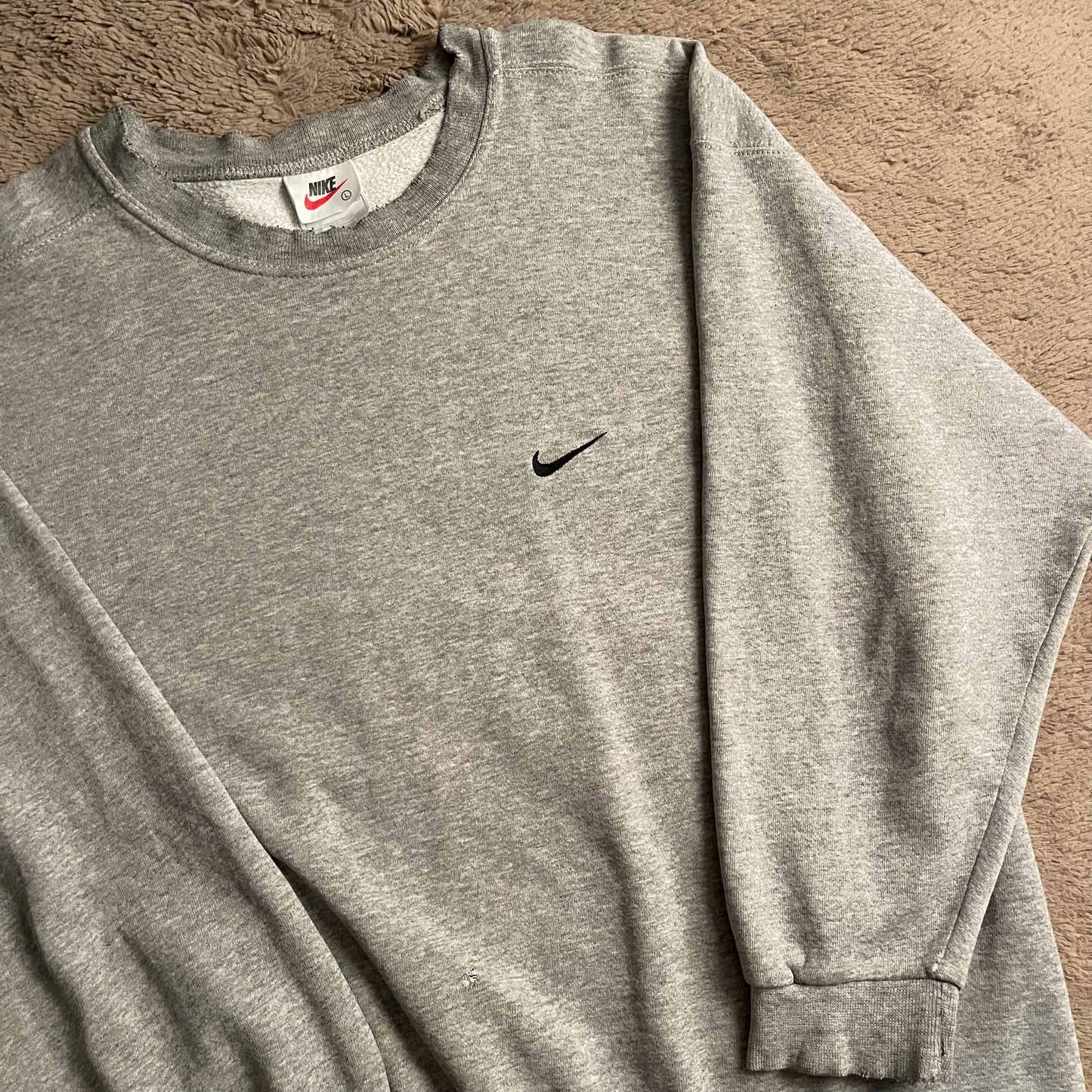 Nike Side Swoosh Grey Crewneck (L)