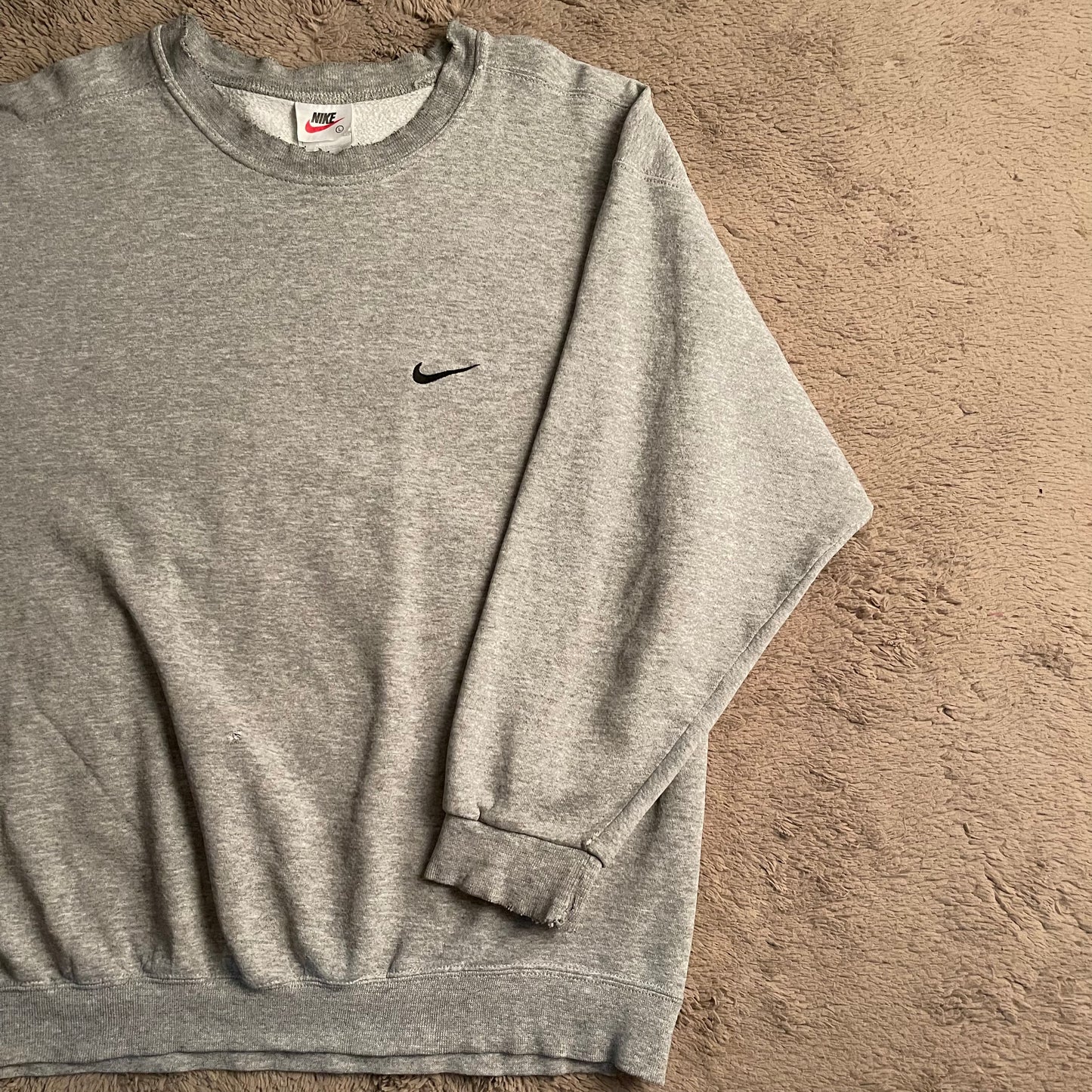 Nike Side Swoosh Grey Crewneck (L)