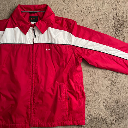 Nike Red & White Windbreaker Jacket (L)