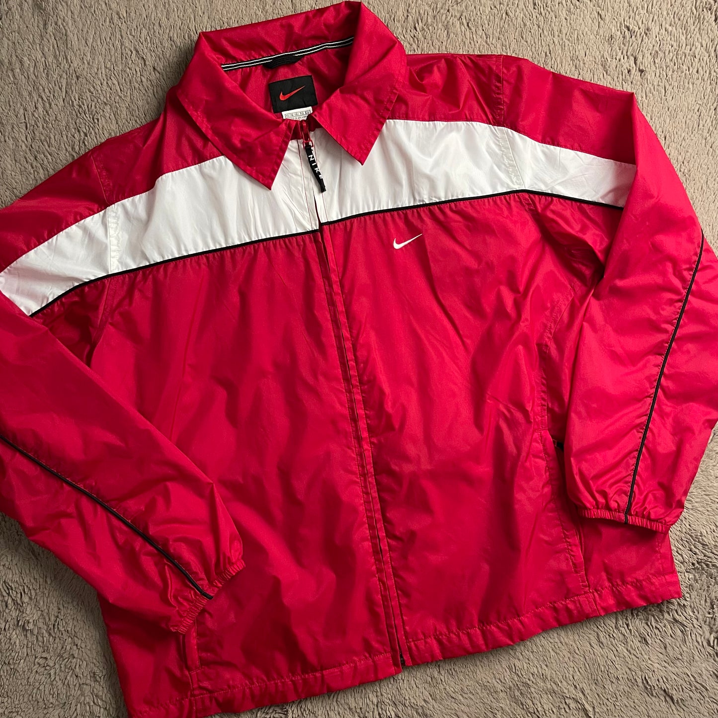 Nike Red & White Windbreaker Jacket (L)