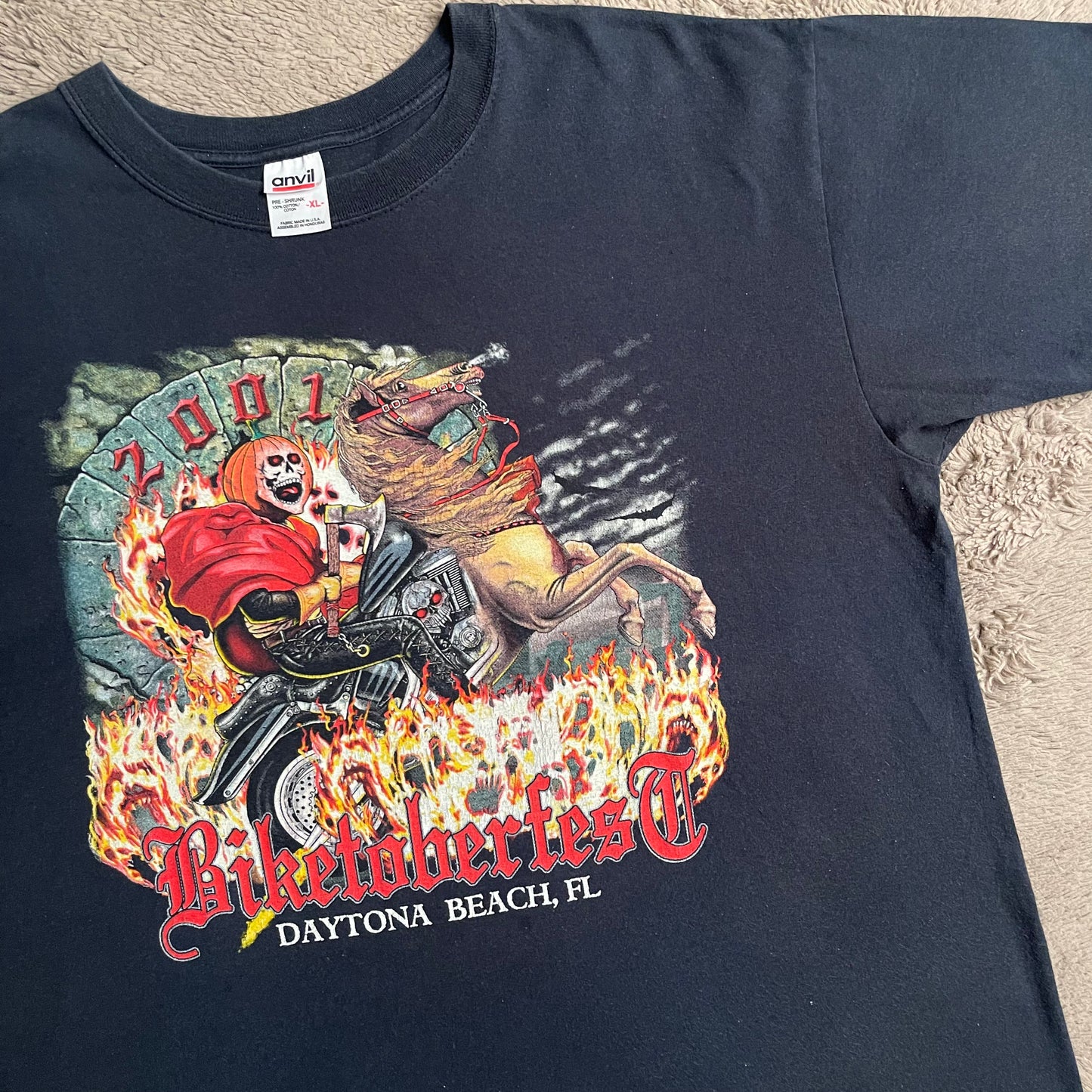 2001 Bikerfest at Daytona Beach, Florida Vintage Tee (XL)