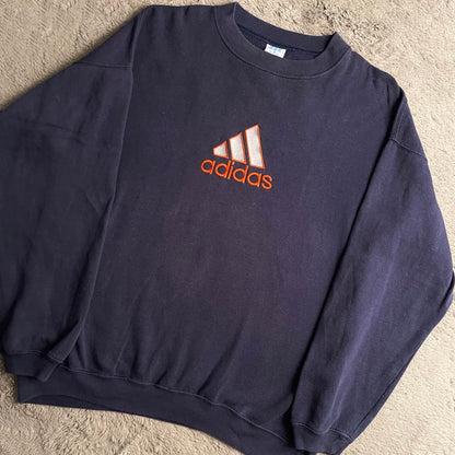 90's Vintage Embroidered Adidas Sweatshirt (XL)